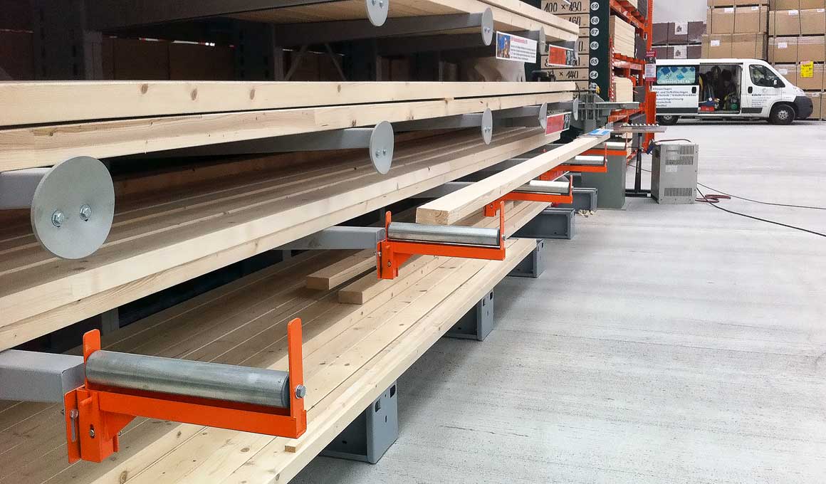SF3 cantilever rack with roller track