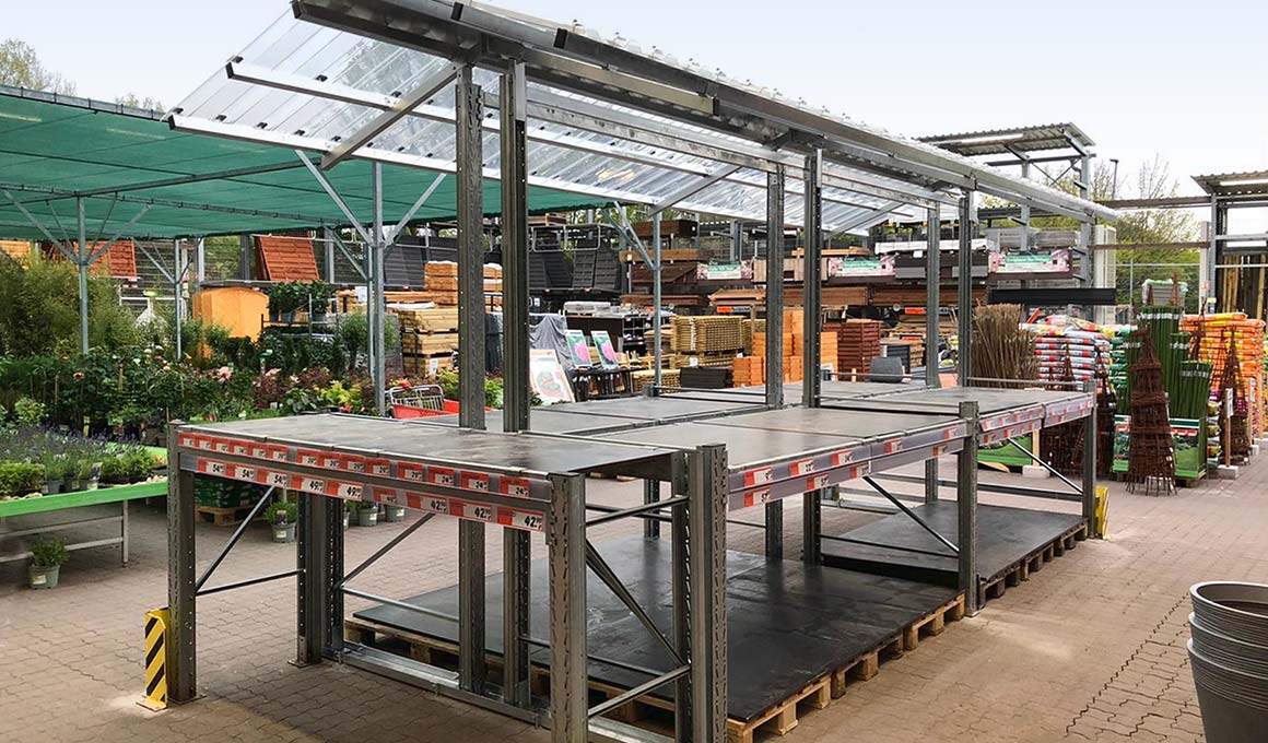 Covered outdoor racks