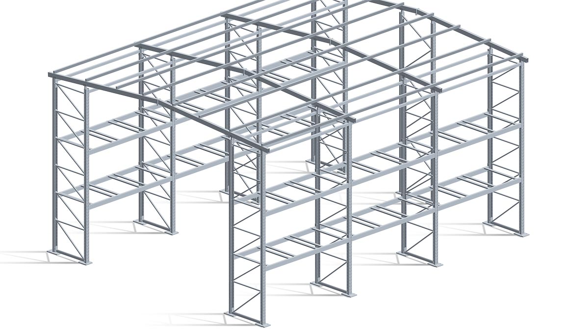 Brass Regalhalle Konstruktion